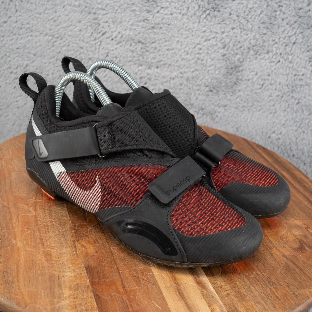 Size 8 - Nike SuperRep Cycle Black Hyper Crimson Red Cycling Shoes | CJ0775-008